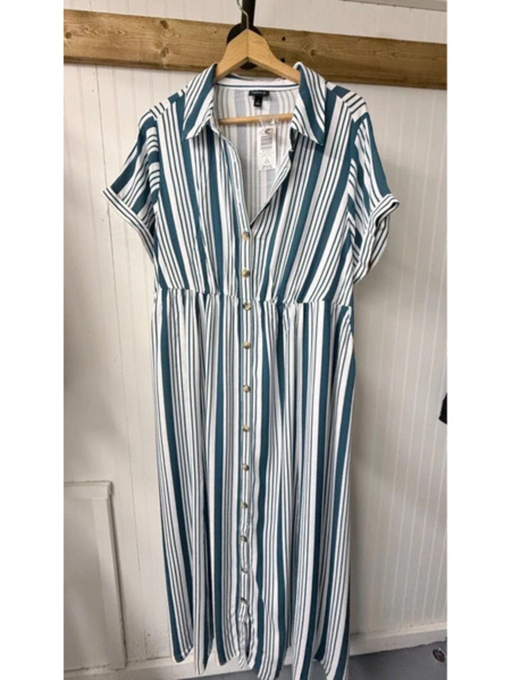 Torrid maxi dress pockets buttons size 1 new stripe multi